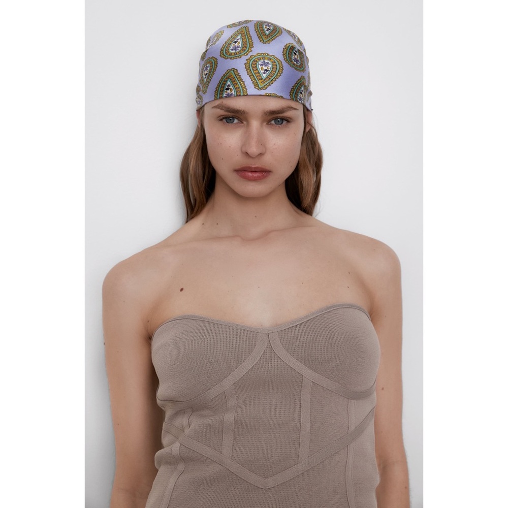 Zara Taupe Strapless Tank Top